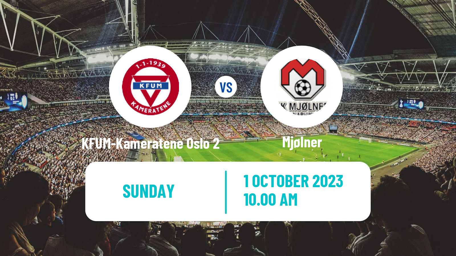 Soccer Norwegian Division 3 - Group 6 KFUM-Kameratene Oslo 2 - Mjølner