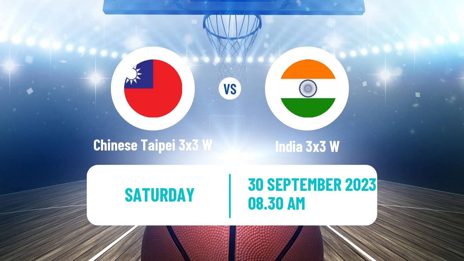 Basketball Asian Games Basketball 3x3 Women Chinese Taipei 3x3 W - India 3x3 W