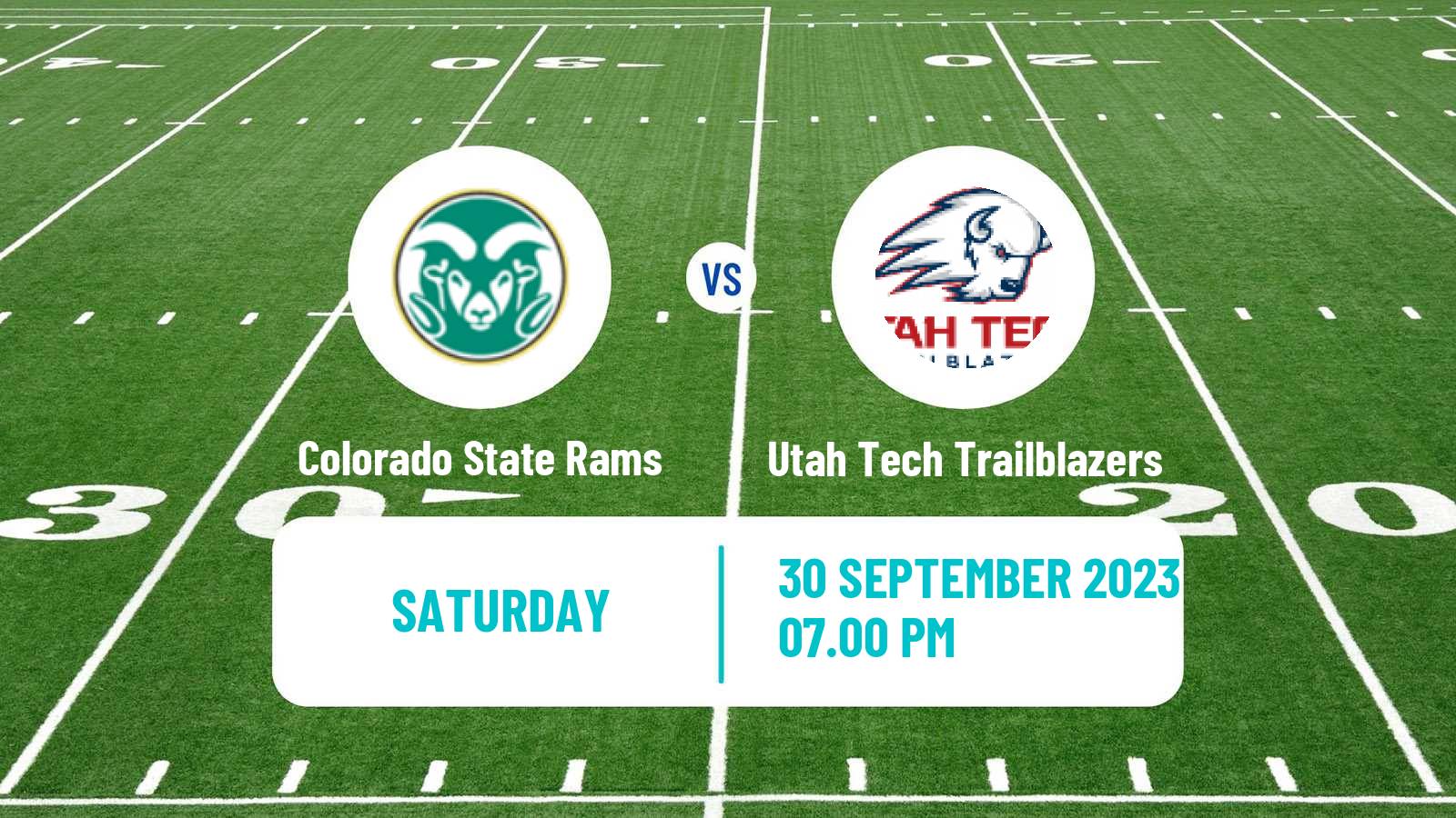 American football NCAA College Football Colorado State Rams - Utah Tech Trailblazers