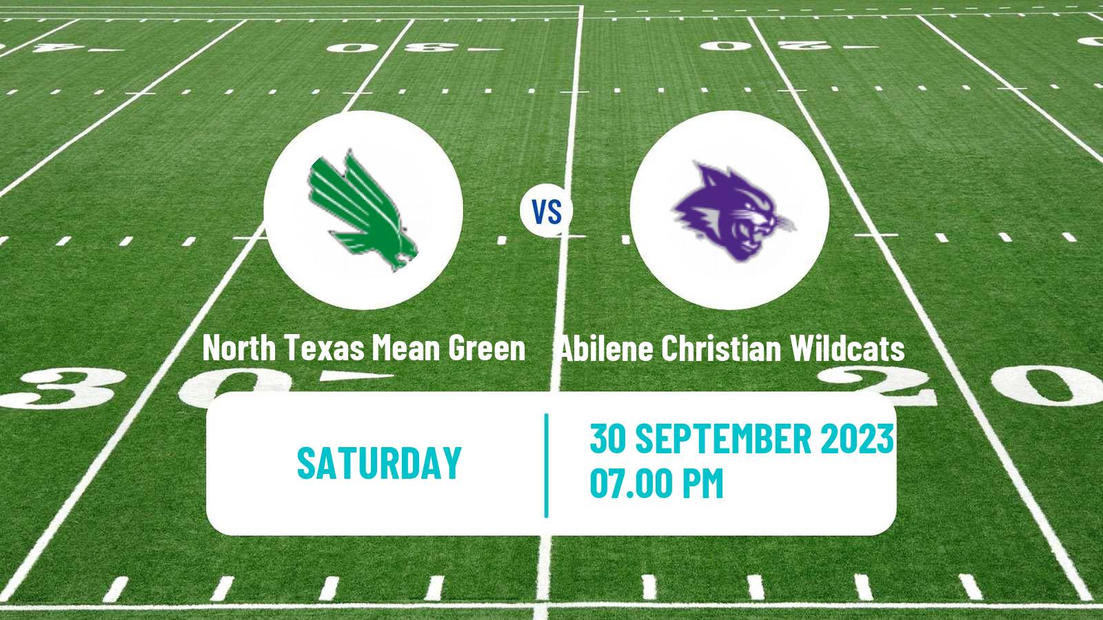 American football NCAA College Football North Texas Mean Green - Abilene Christian Wildcats