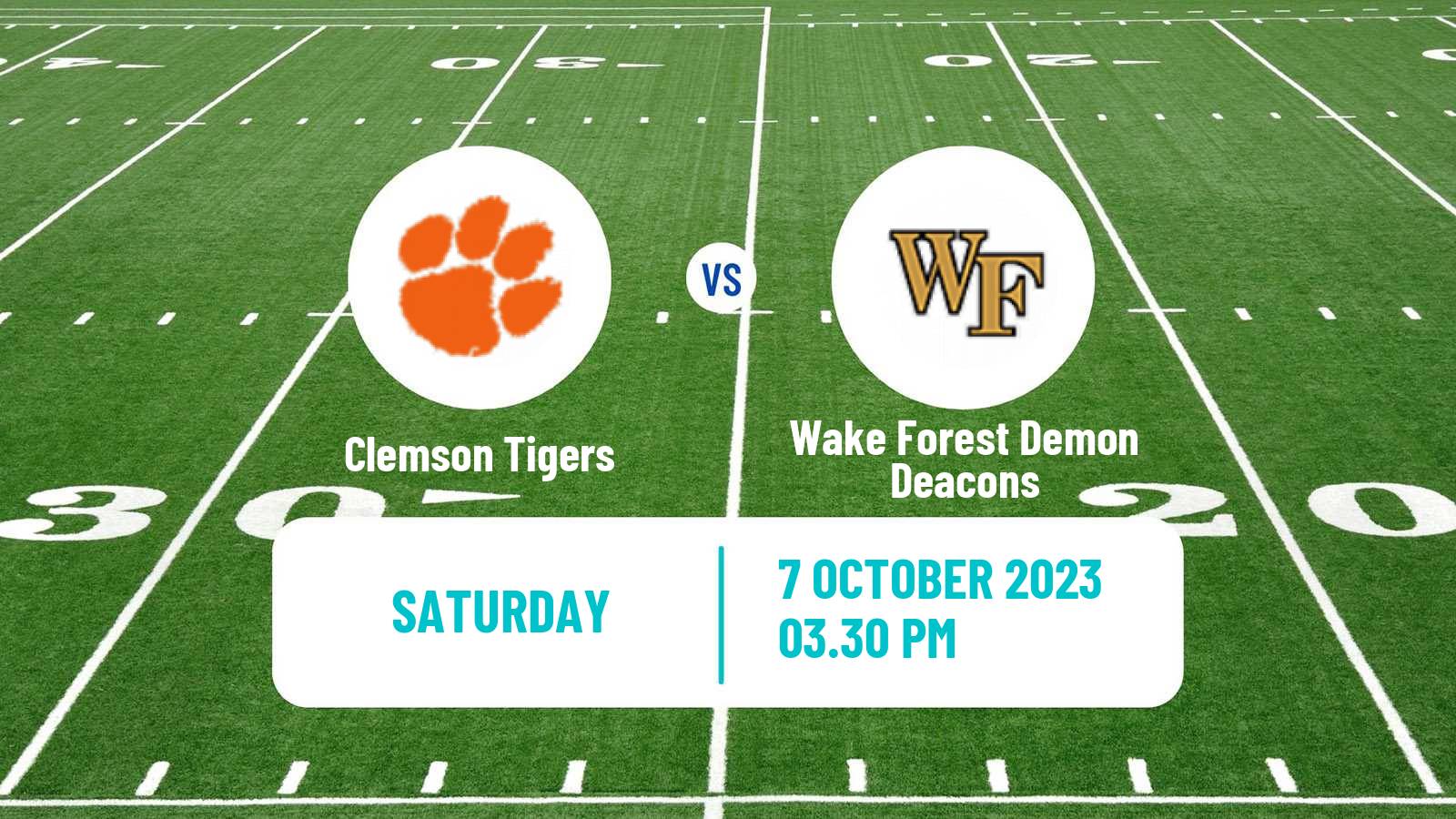 American football NCAA College Football Clemson Tigers - Wake Forest Demon Deacons