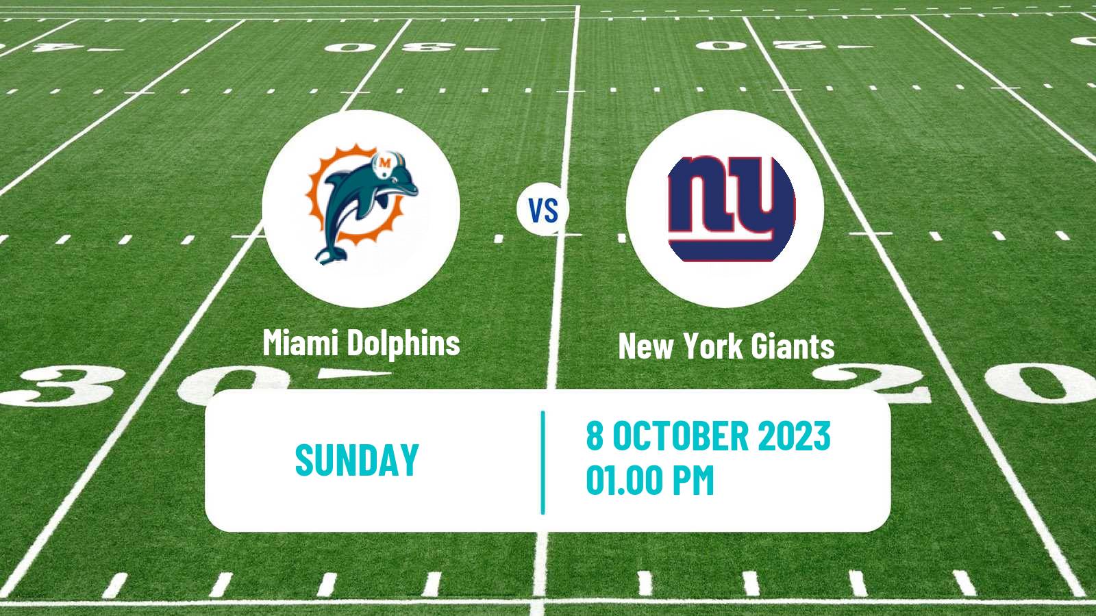 American football NFL Miami Dolphins - New York Giants