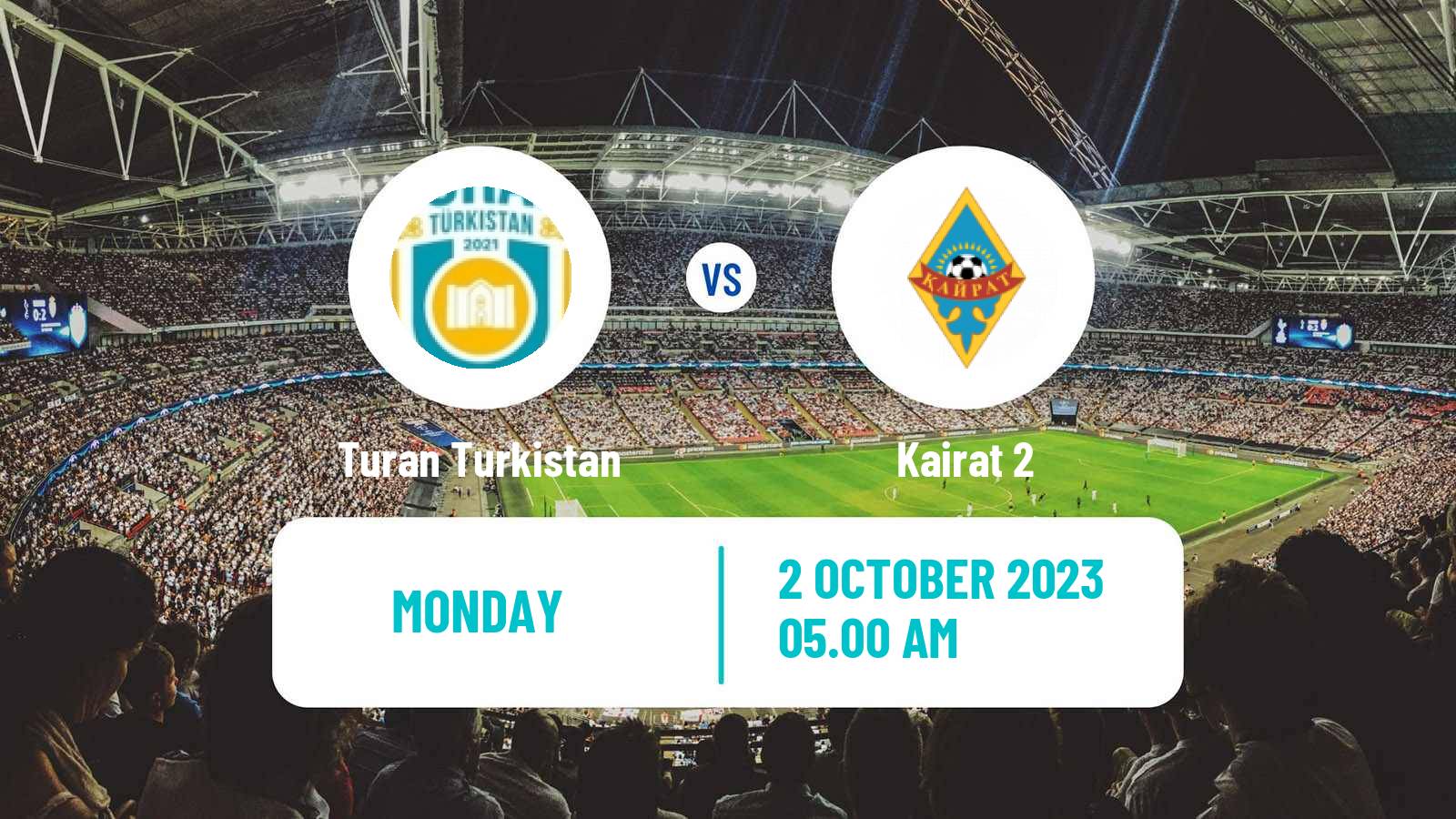 Soccer Kazakh First Division Turan Turkistan - Kairat 2