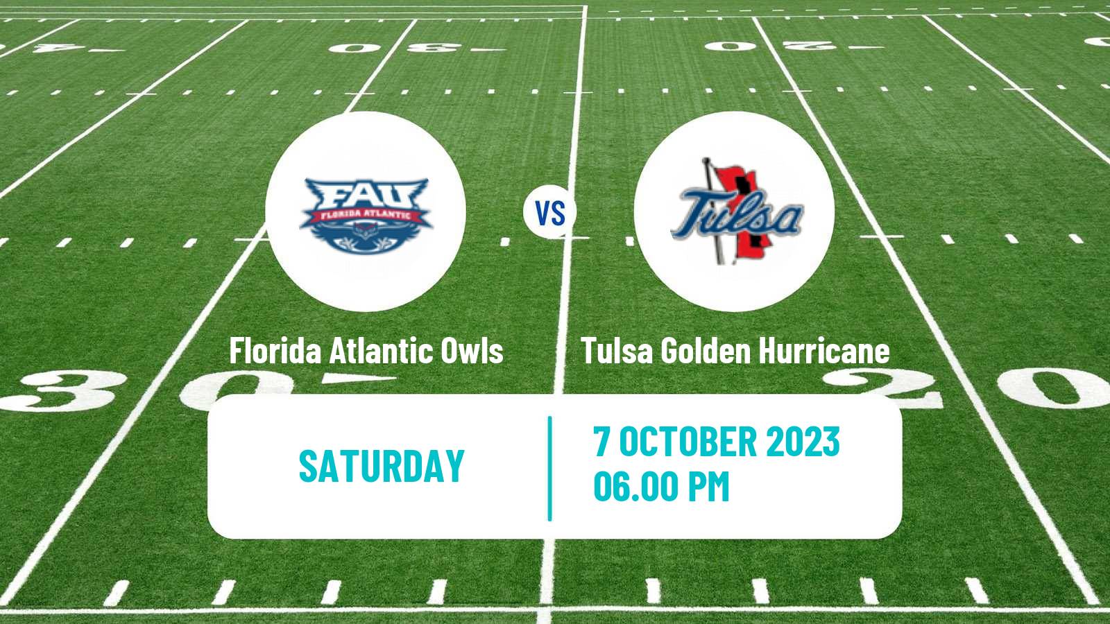 American football NCAA College Football Florida Atlantic Owls - Tulsa Golden Hurricane