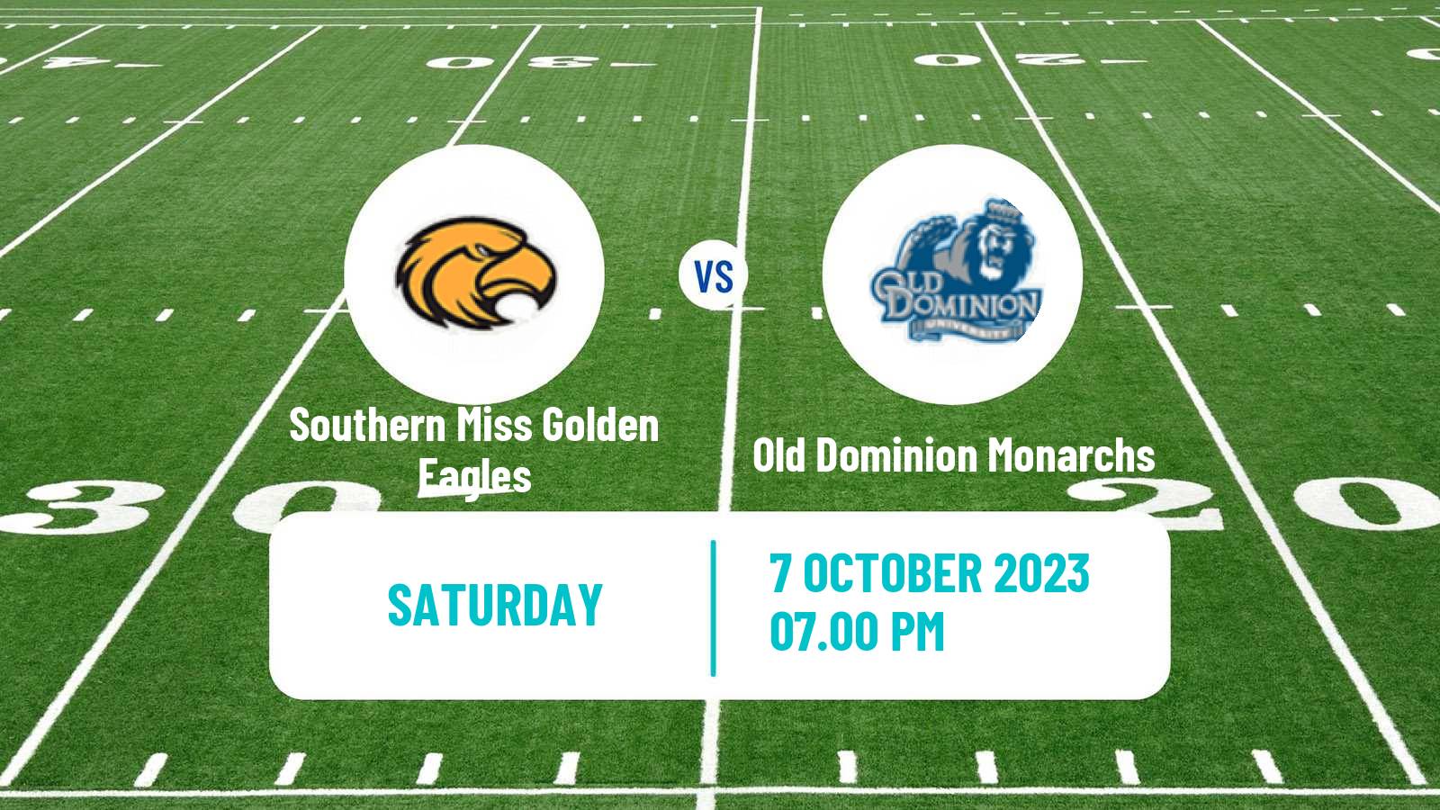 American football NCAA College Football Southern Miss Golden Eagles - Old Dominion Monarchs
