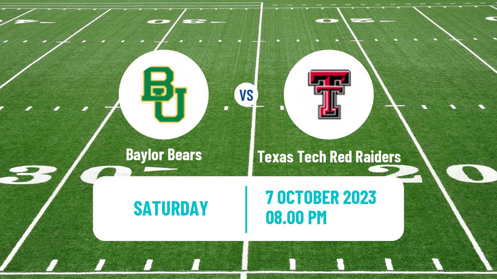 American football NCAA College Football Baylor Bears - Texas Tech Red Raiders