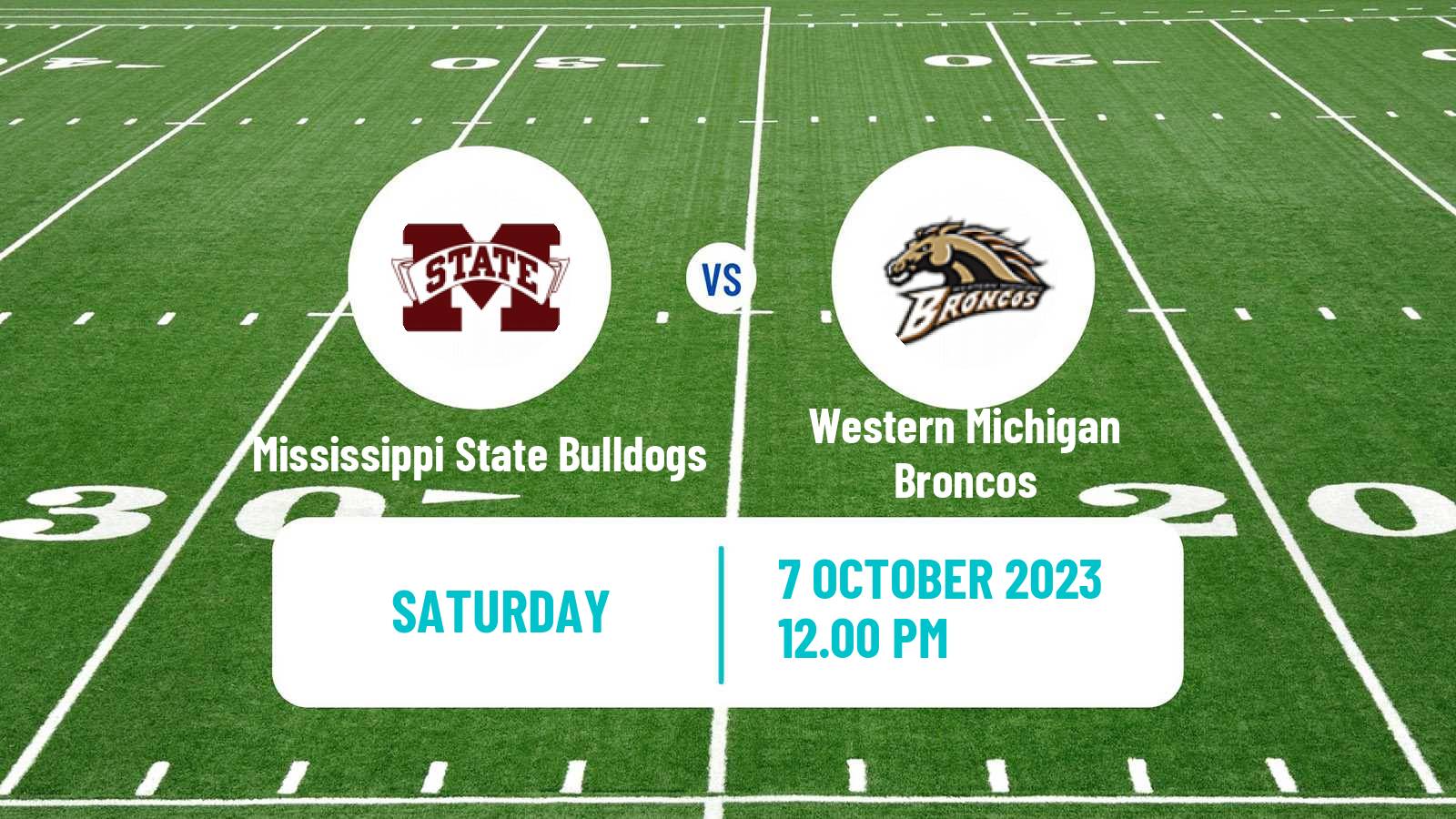 American football NCAA College Football Mississippi State Bulldogs - Western Michigan Broncos