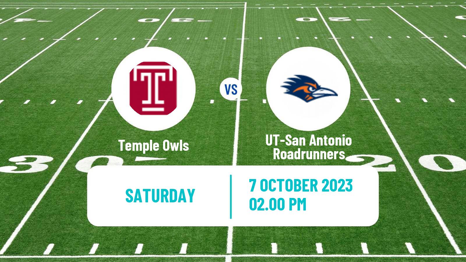 American football NCAA College Football Temple Owls - UT-San Antonio Roadrunners