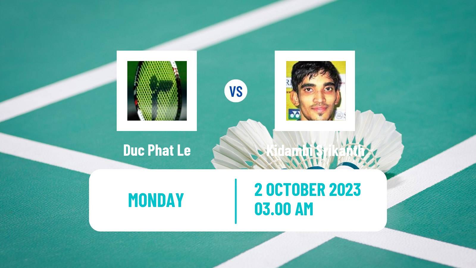 Badminton Asian Games Men Duc Phat Le - Kidambi Srikanth