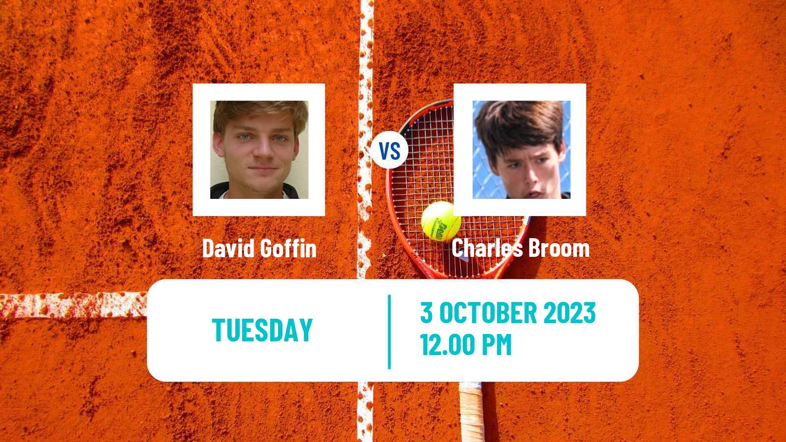 Tennis Mouilleron Le Captif Challenger Men David Goffin - Charles Broom