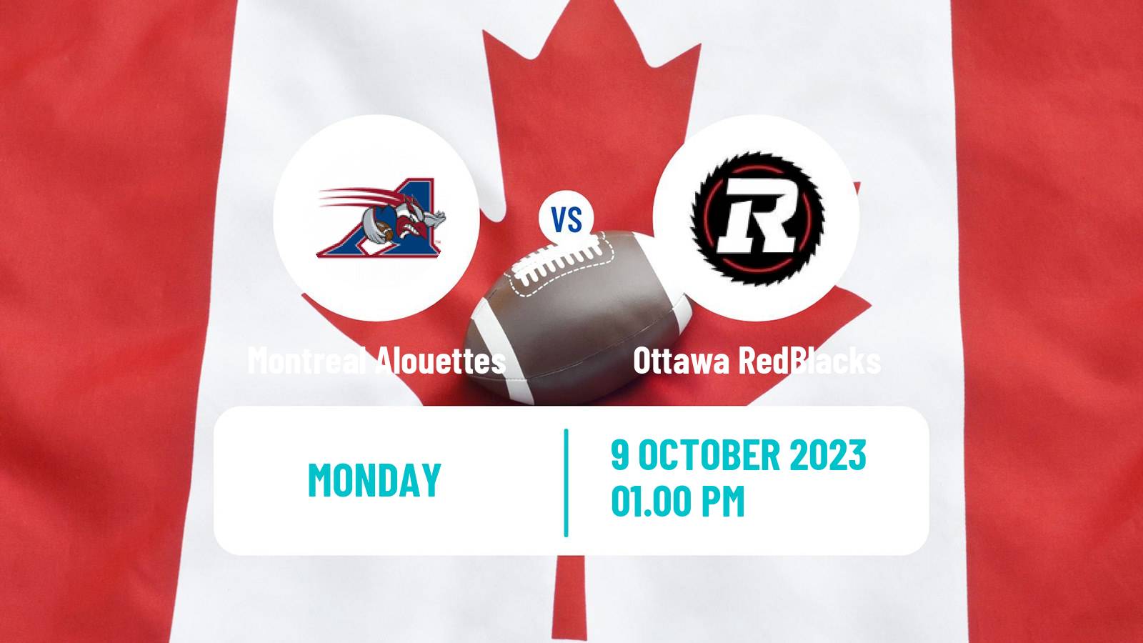 Canadian football CFL Montreal Alouettes - Ottawa RedBlacks
