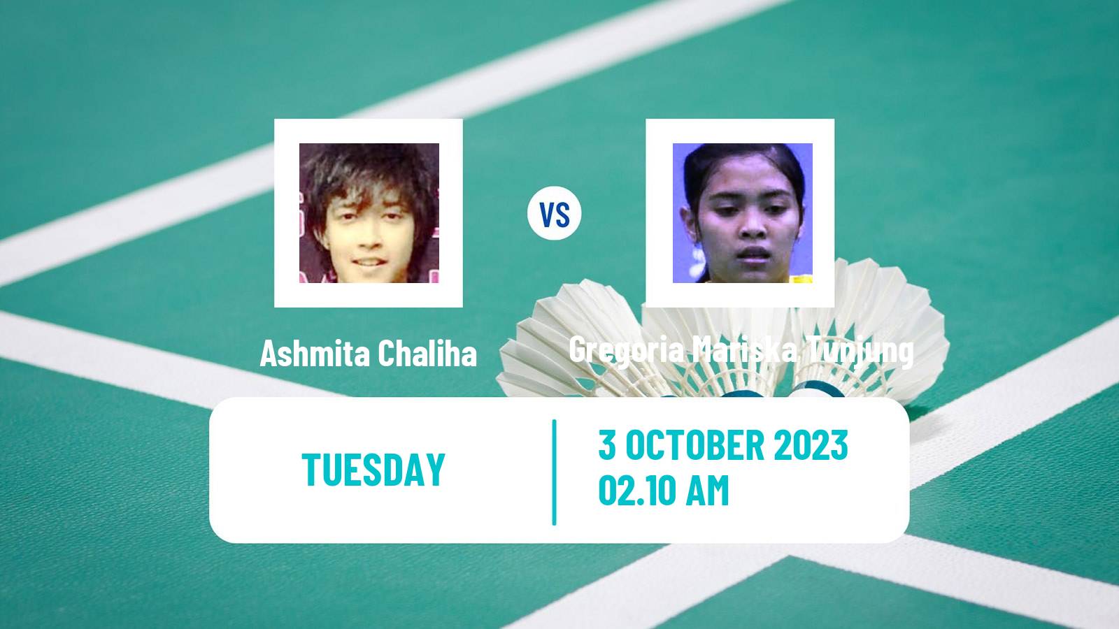 Badminton Asian Games Women Ashmita Chaliha - Gregoria Mariska Tunjung