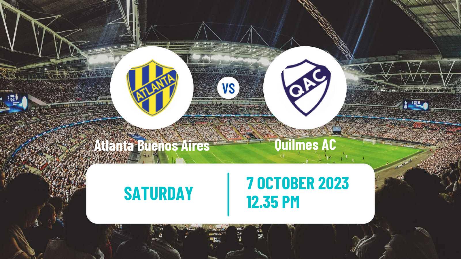 Soccer Argentinian Primera Nacional Atlanta Buenos Aires - Quilmes