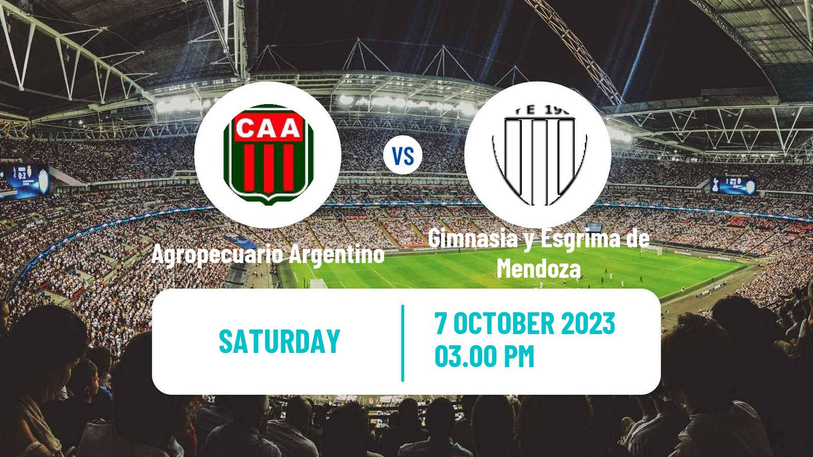 Soccer Argentinian Primera Nacional Agropecuario Argentino - Gimnasia y Esgrima de Mendoza