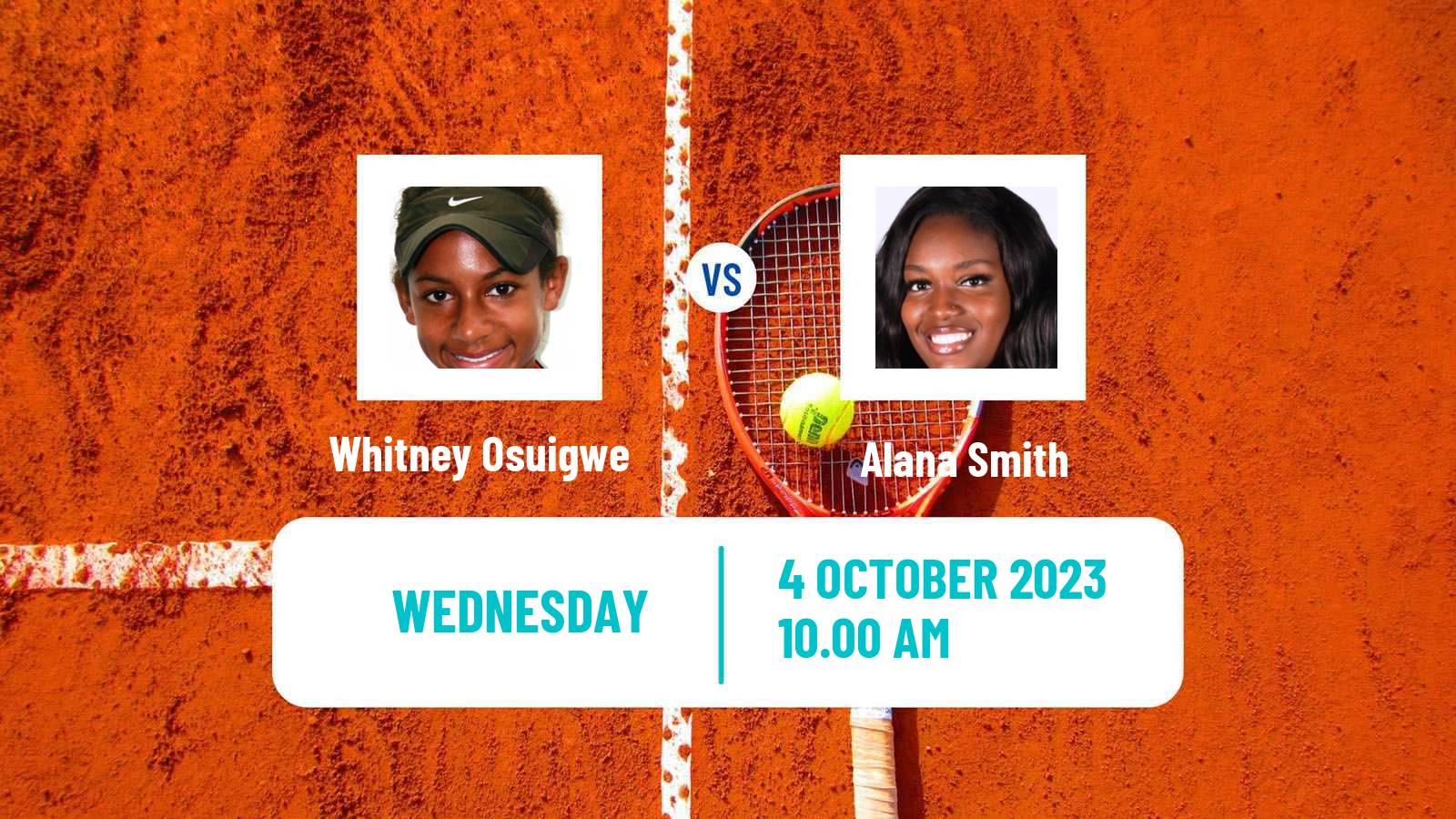 Tennis ITF W60 Rome Ga 2 Women Whitney Osuigwe - Alana Smith