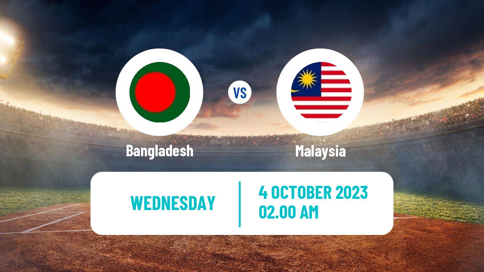 Cricket Asian Games Cricket Bangladesh - Malaysia