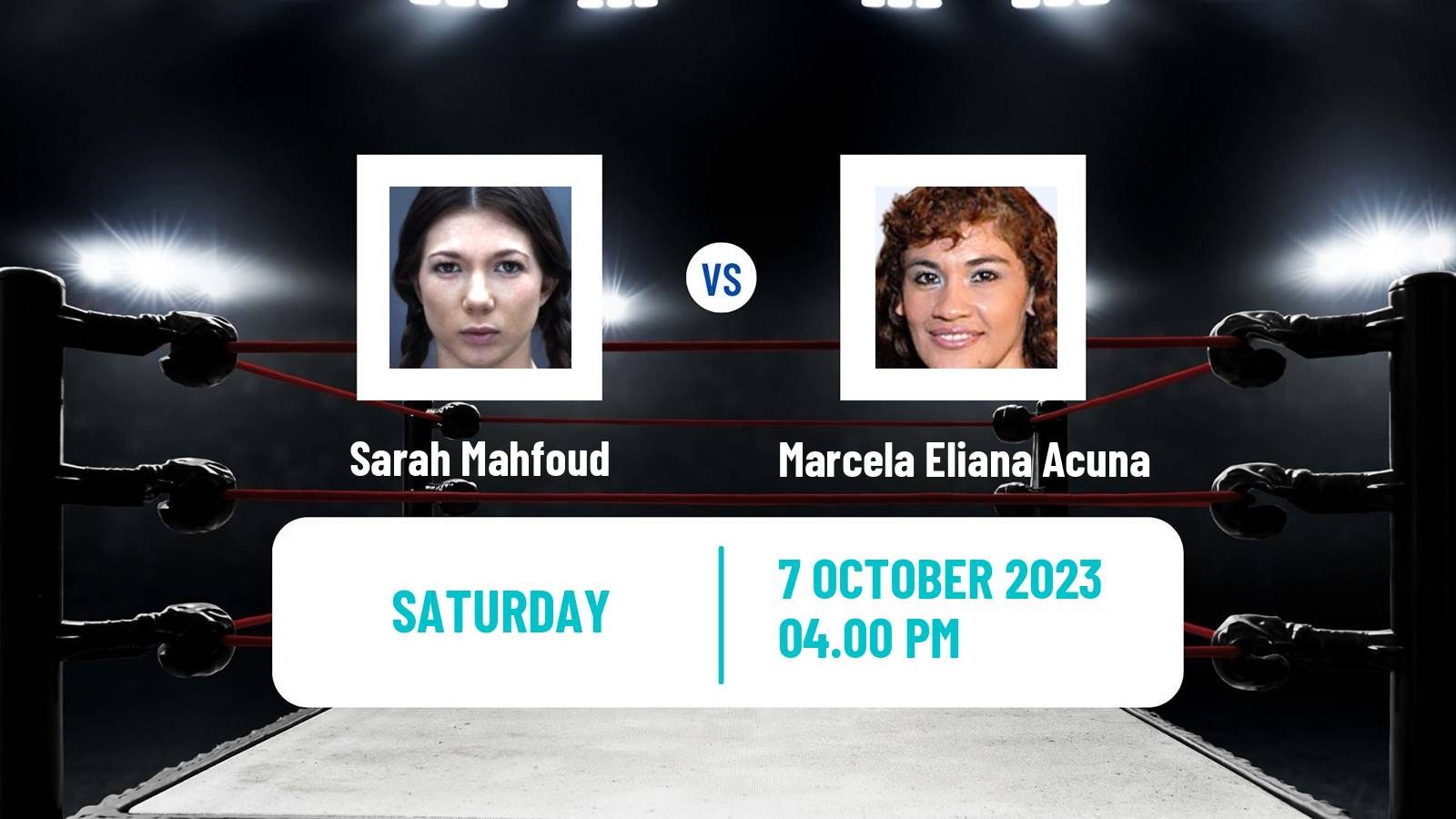 Boxing Featherweight WBC Silver Title Women Sarah Mahfoud - Marcela Eliana Acuna