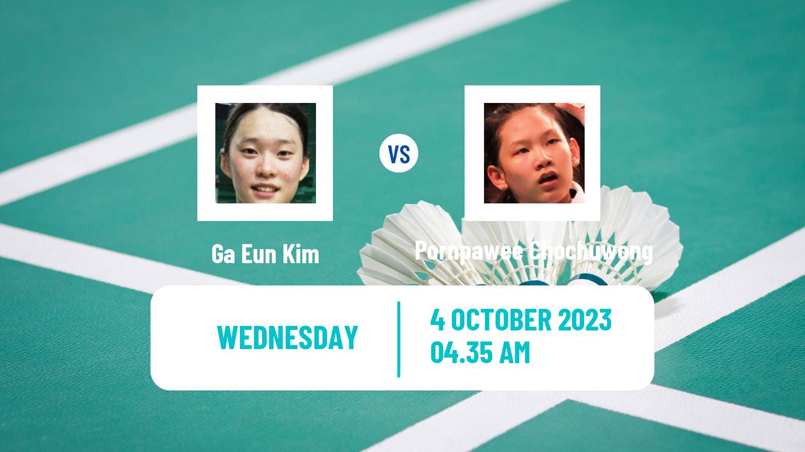 Badminton Asian Games Women Ga Eun Kim - Pornpawee Chochuwong
