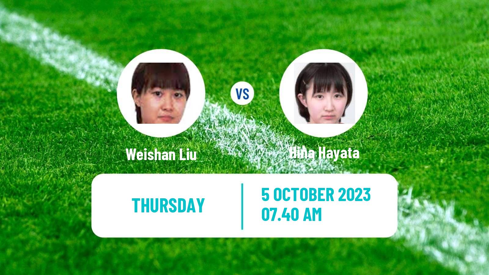Table tennis Wtt Star Contender Lanzhou Women Weishan Liu - Hina Hayata