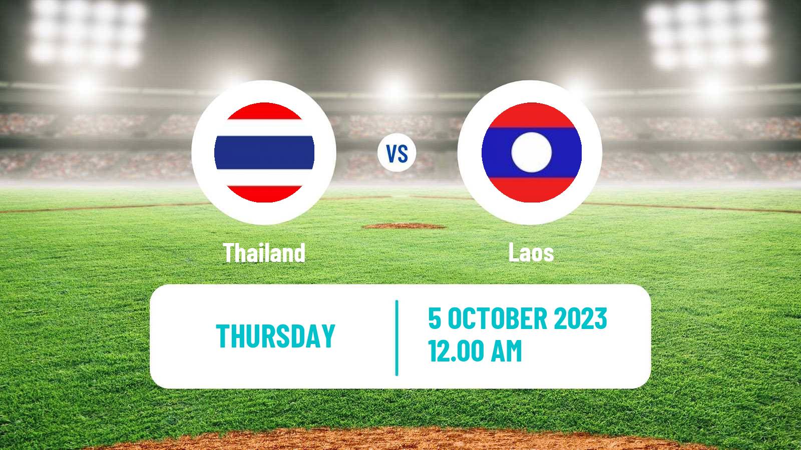 Baseball Asian Games Baseball Thailand - Laos