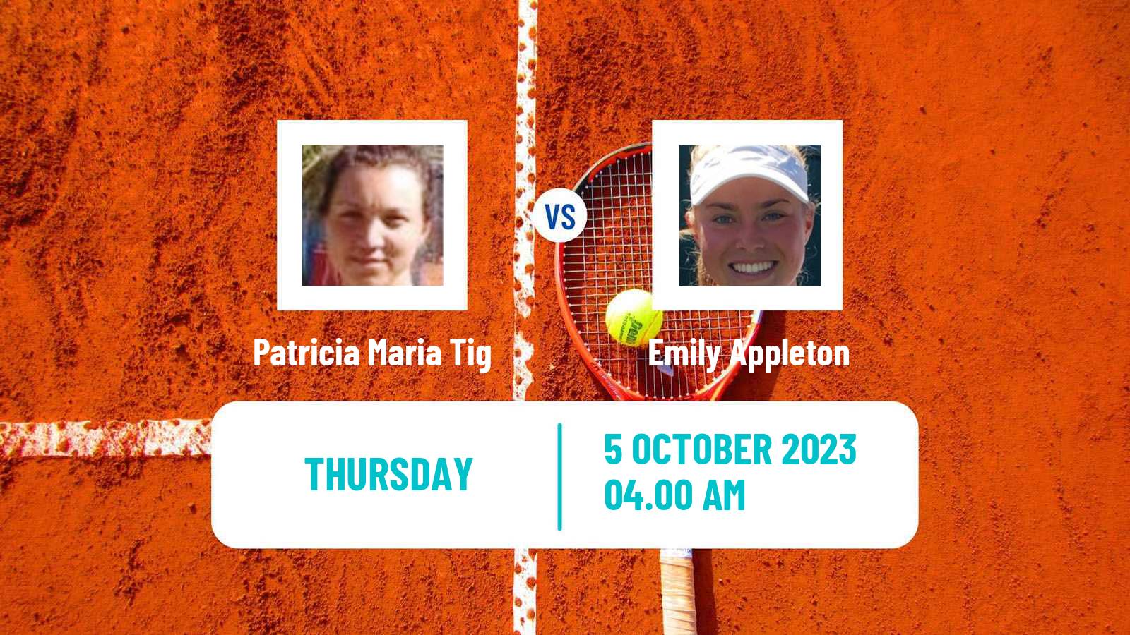 Tennis ITF W25 Reims Women Patricia Maria Tig - Emily Appleton