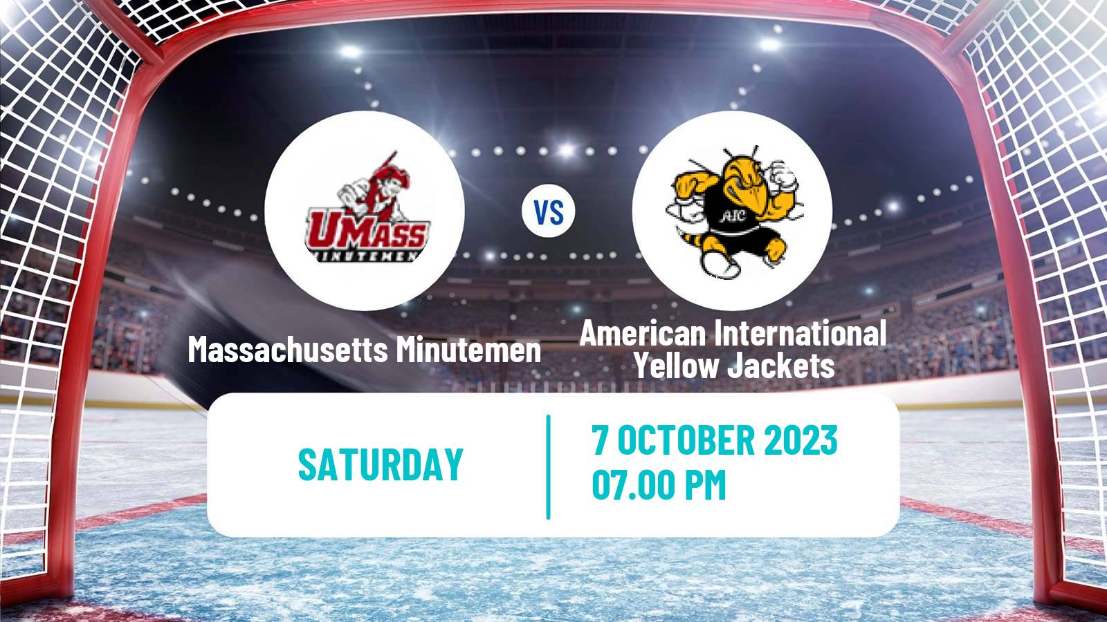 Hockey NCAA Hockey Massachusetts Minutemen - American International Yellow Jackets