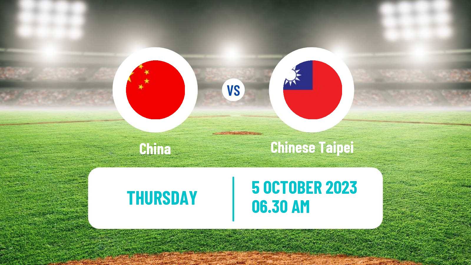 Baseball Asian Games Baseball China - Chinese Taipei