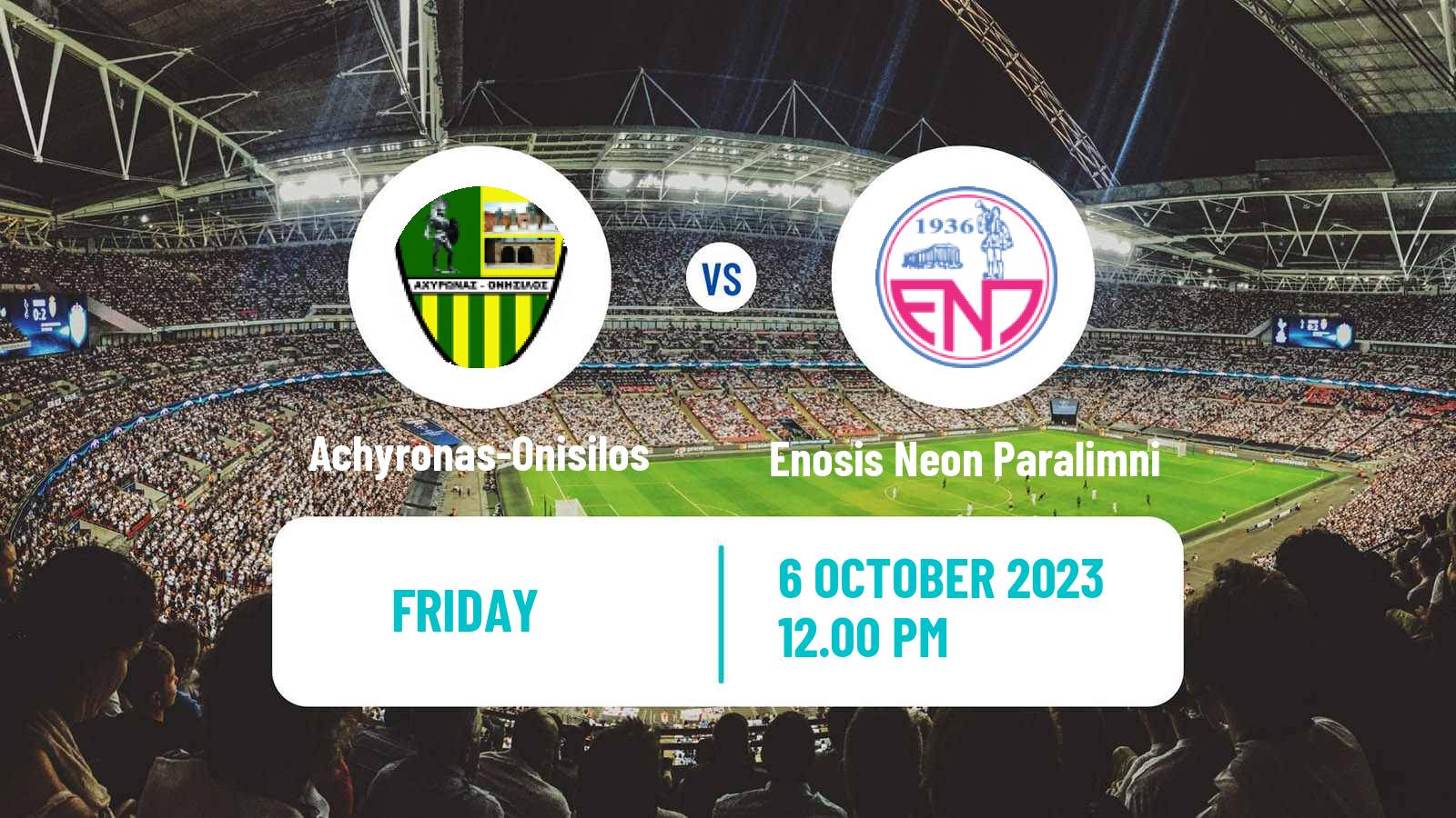 Soccer Cypriot Division 2 Achyronas-Onisilos - Enosis Neon Paralimni