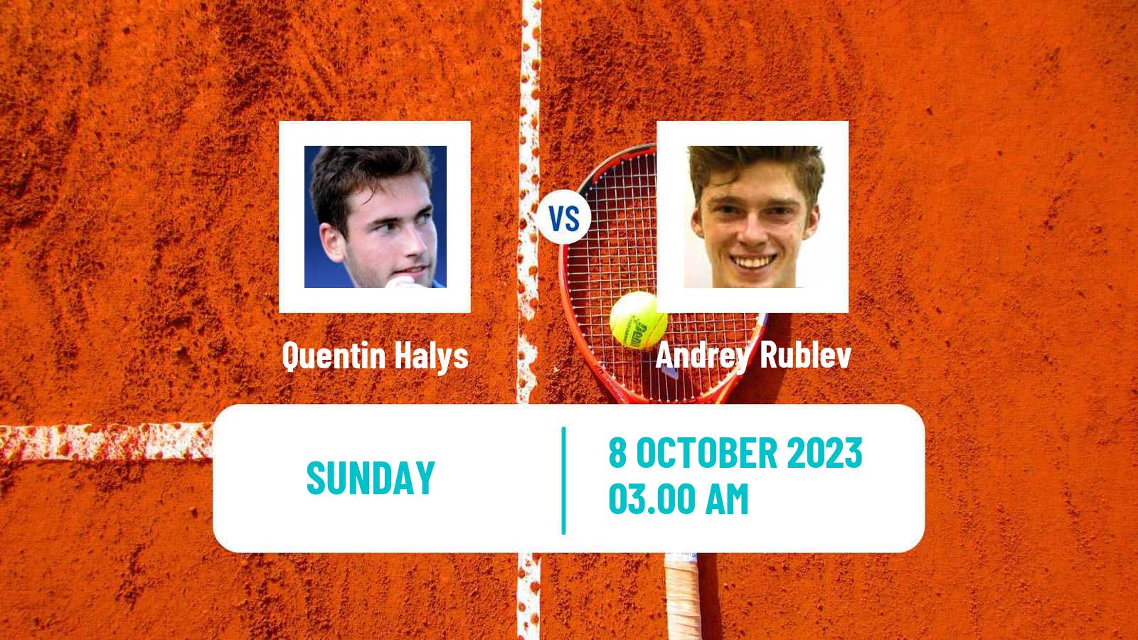 Tennis ATP Shanghai Quentin Halys - Andrey Rublev