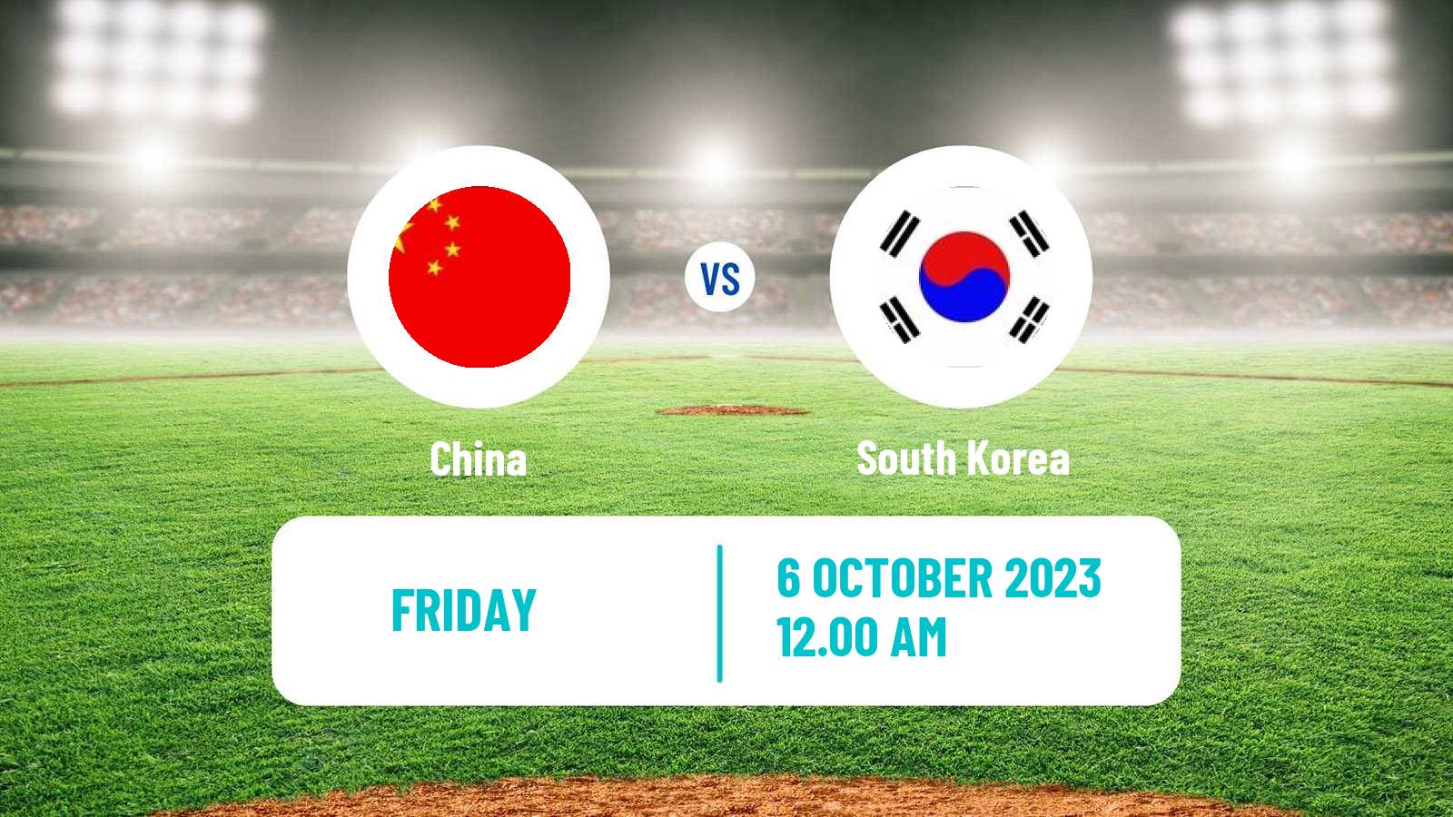 Baseball Asian Games Baseball China - South Korea