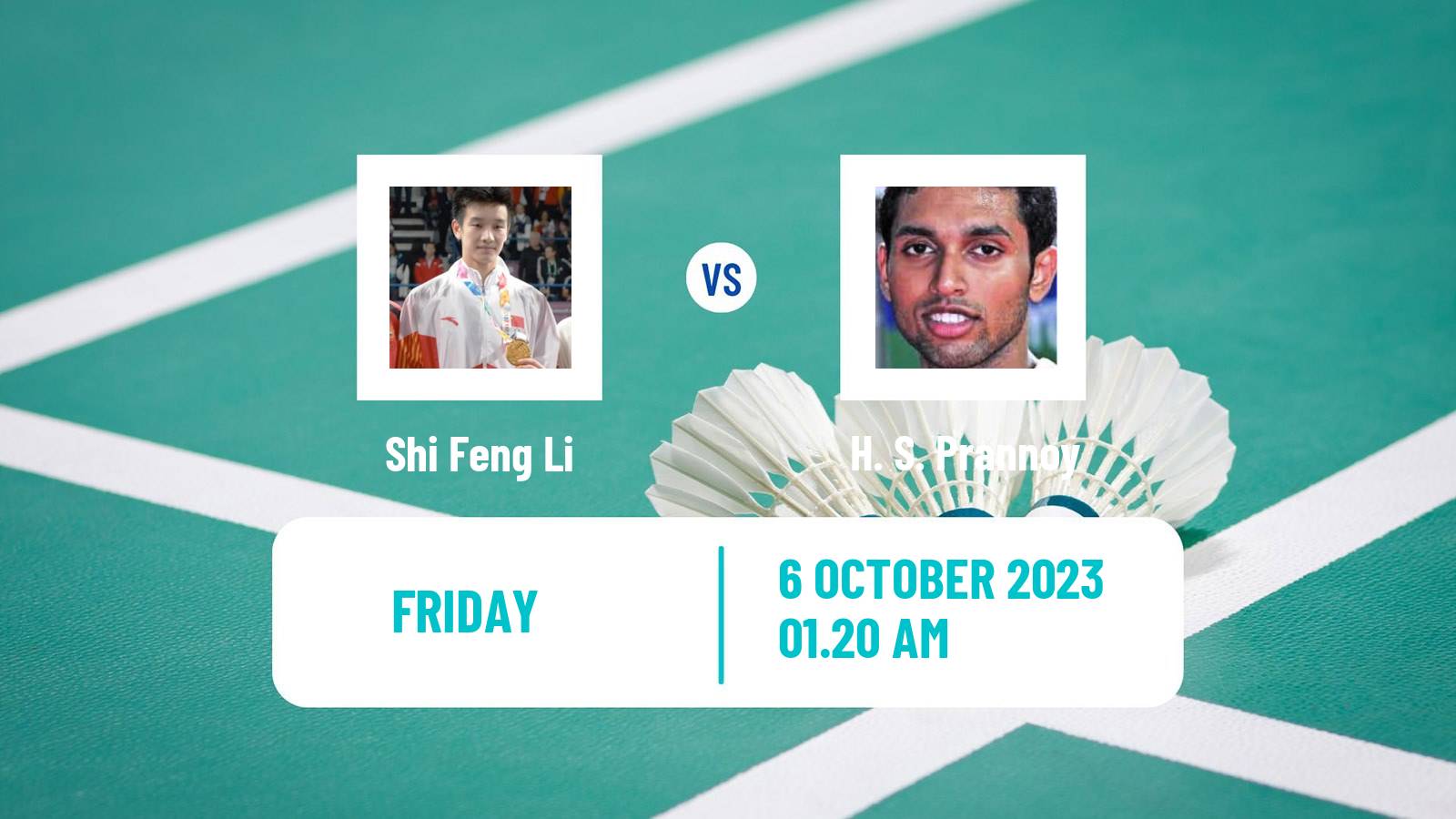 Badminton Asian Games Men Shi Feng Li - H. S. Prannoy