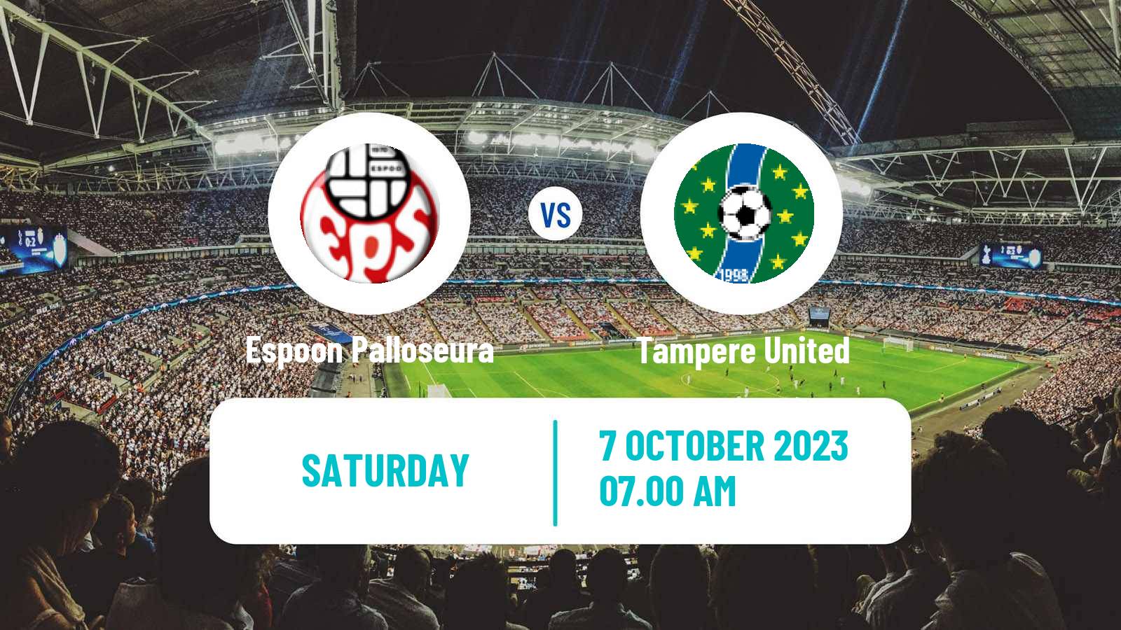 Soccer Finnish Kakkonen Group B Espoon Palloseura - Tampere United