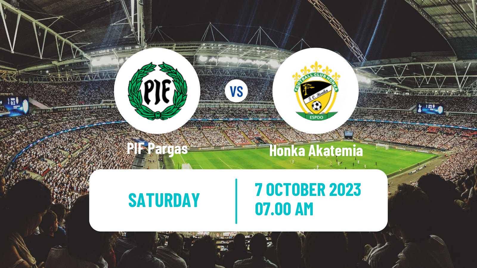 Soccer Finnish Kakkonen Group B PIF Pargas - Honka Akatemia