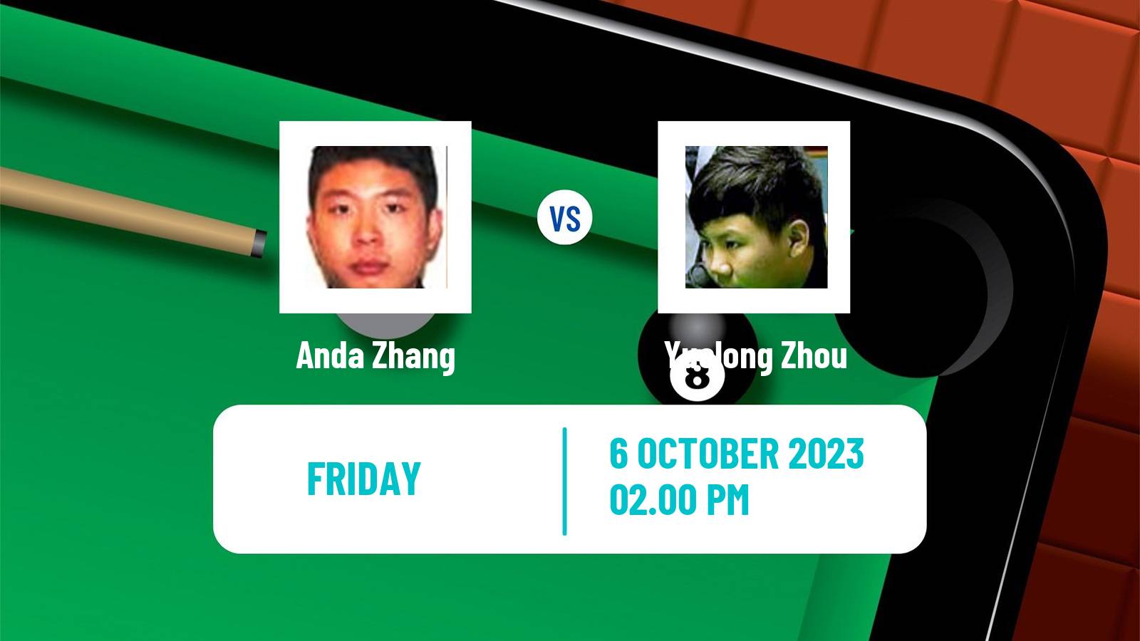 Snooker English Open Anda Zhang - Yuelong Zhou