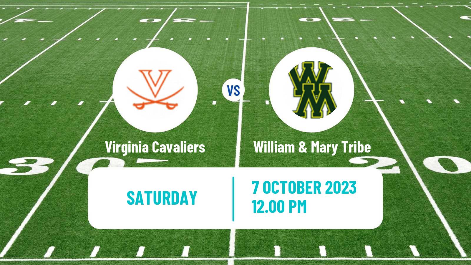 American football NCAA College Football Virginia Cavaliers - William & Mary Tribe