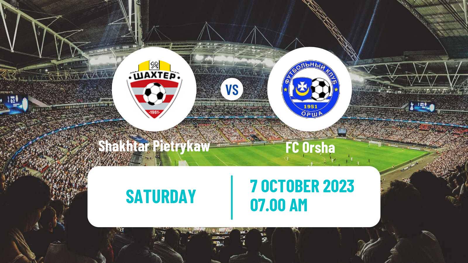 Soccer Belarusian Pershaya Liga Shakhtar Pietrykaw - Orsha