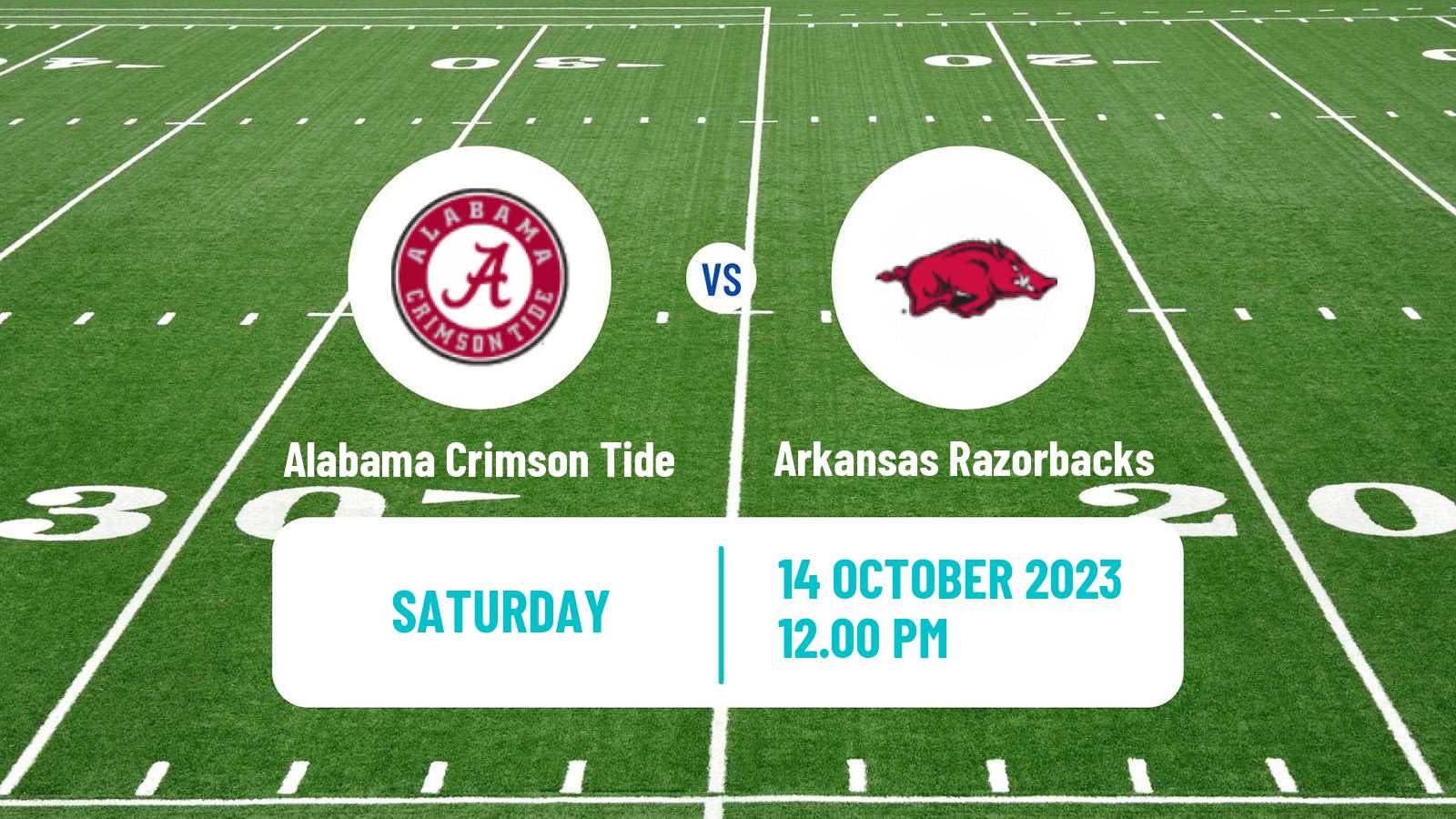 American football NCAA College Football Alabama Crimson Tide - Arkansas Razorbacks