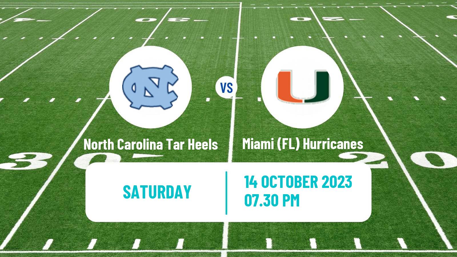 American football NCAA College Football North Carolina Tar Heels - Miami (FL) Hurricanes