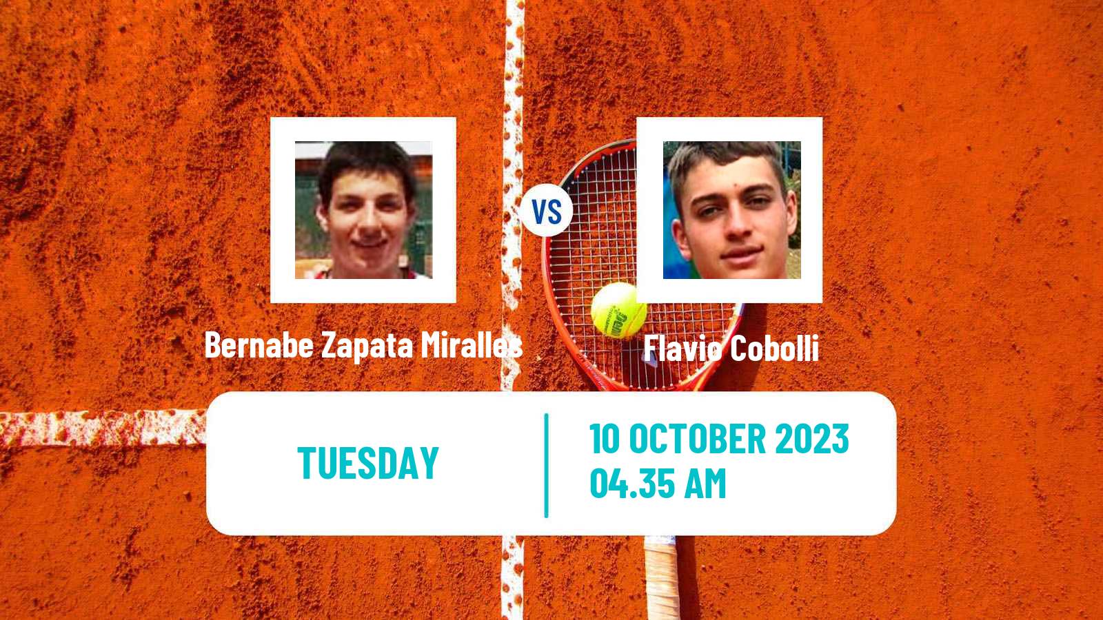 Tennis Malaga Challenger Men 2023 Bernabe Zapata Miralles - Flavio Cobolli