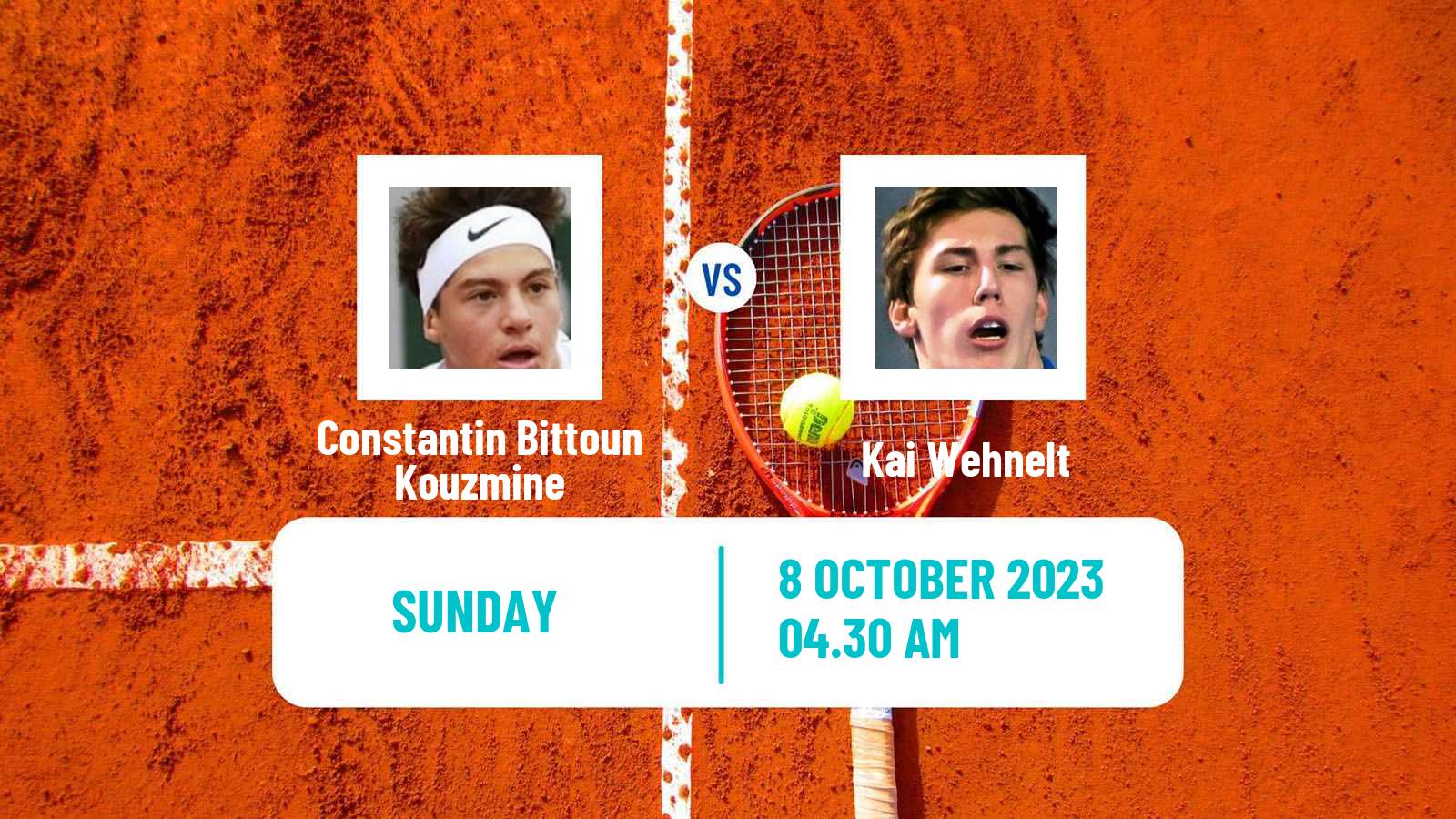 Tennis ITF M15 Monastir 40 Men Constantin Bittoun Kouzmine - Kai Wehnelt