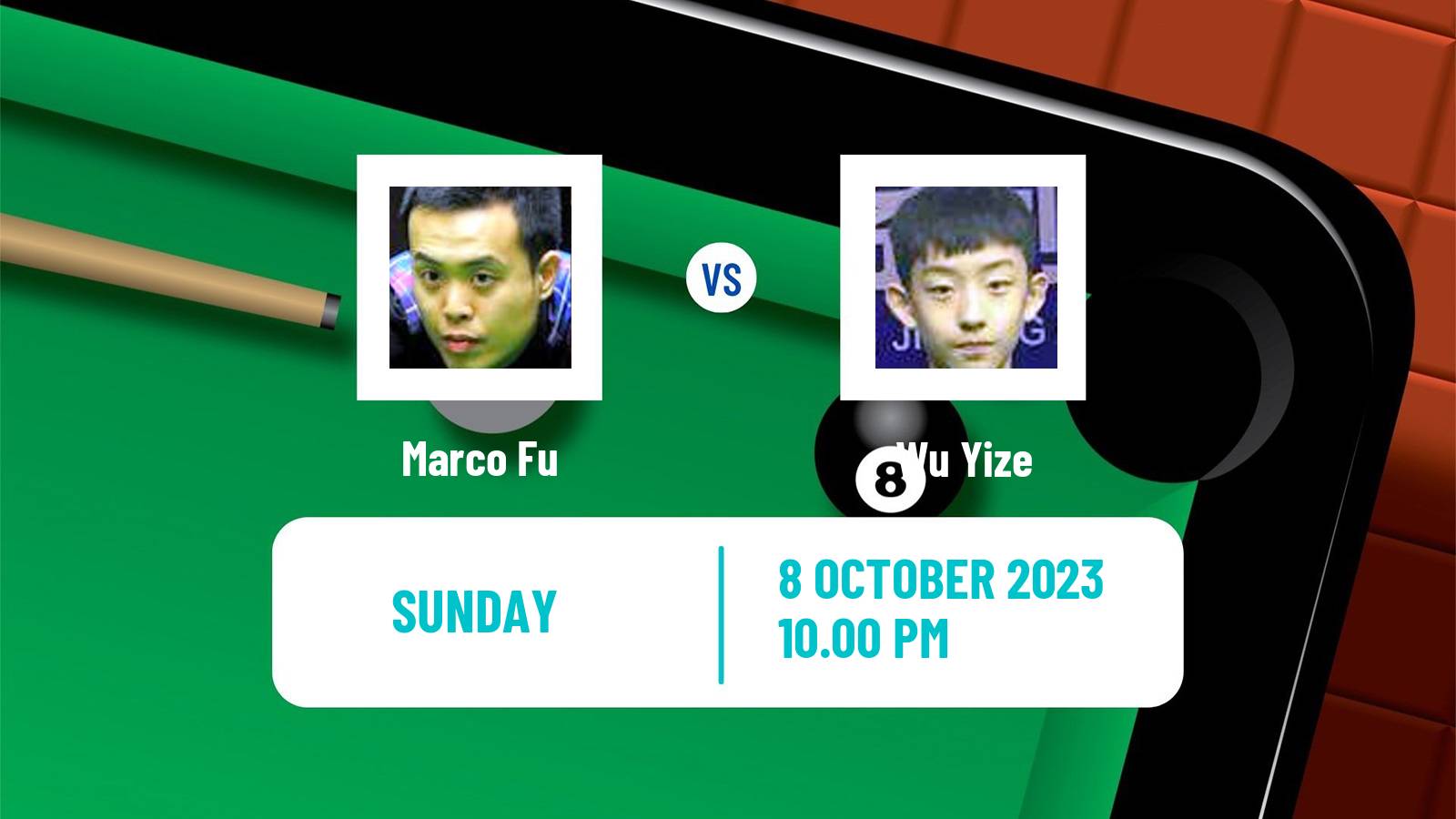 Snooker Wuhan Open Marco Fu - Wu Yize