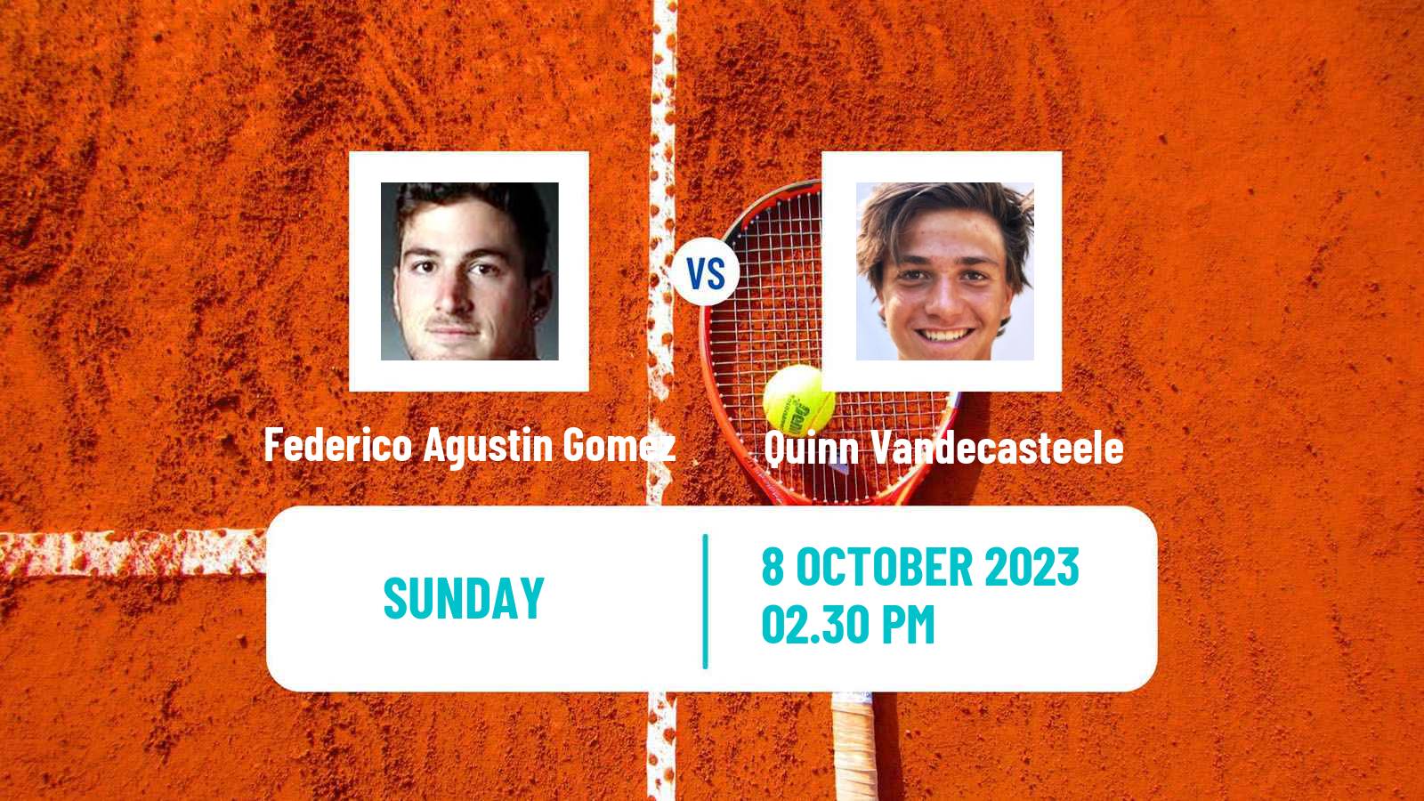 Tennis Fairfield Challenger Men 2023 Federico Agustin Gomez - Quinn Vandecasteele
