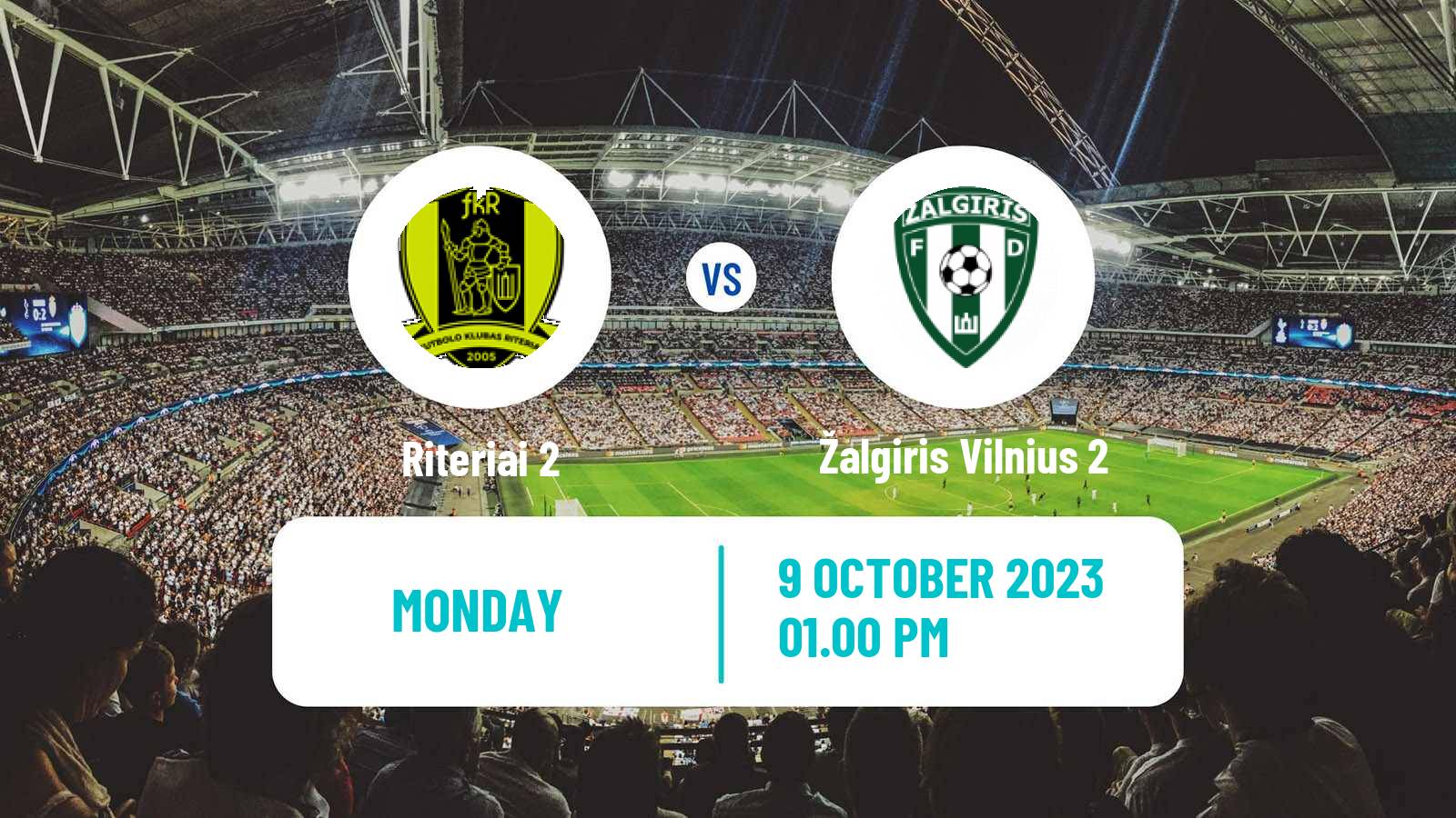 Soccer Lithuanian Division 2 Riteriai 2 - Žalgiris Vilnius 2