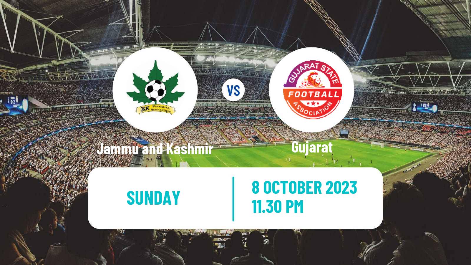 Soccer Indian Santosh Trophy Jammu and Kashmir - Gujarat