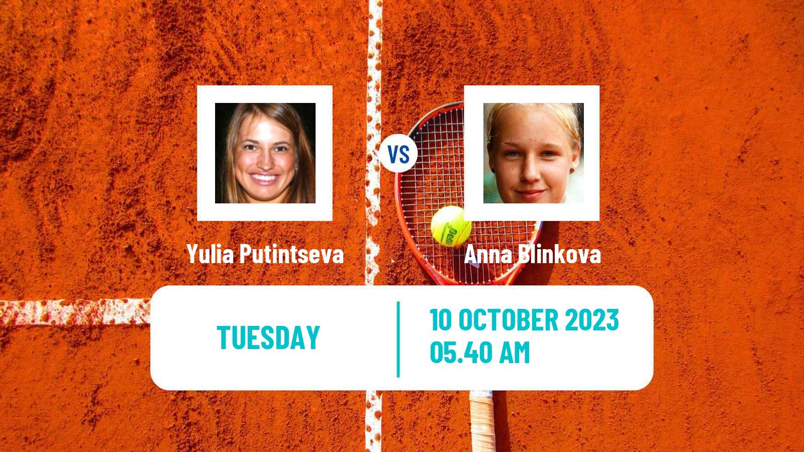 Tennis WTA Hong Kong Yulia Putintseva - Anna Blinkova