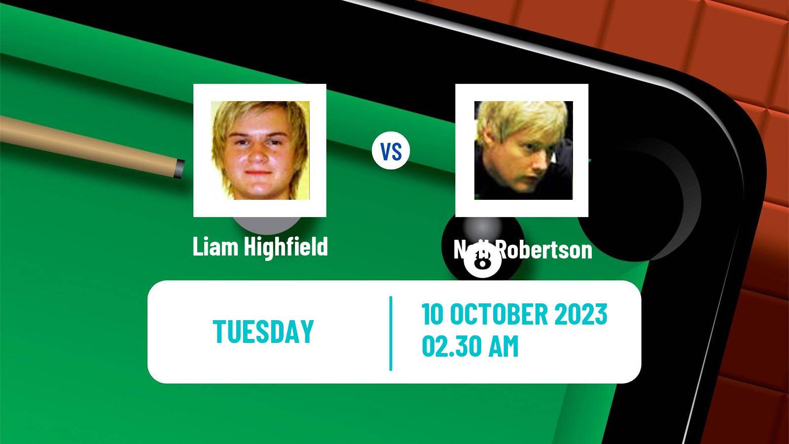 Snooker Wuhan Open Liam Highfield - Neil Robertson
