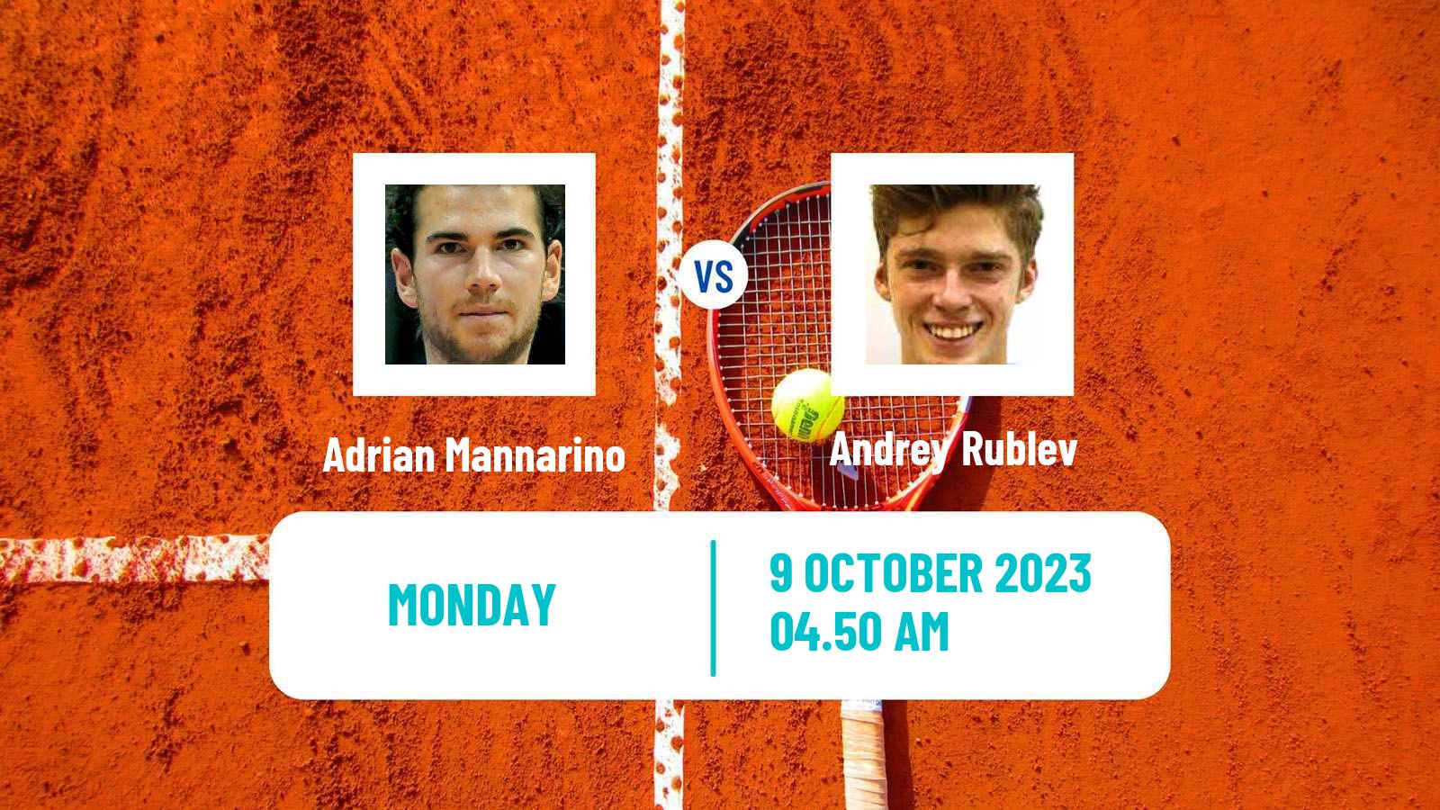 Tennis ATP Shanghai Adrian Mannarino - Andrey Rublev