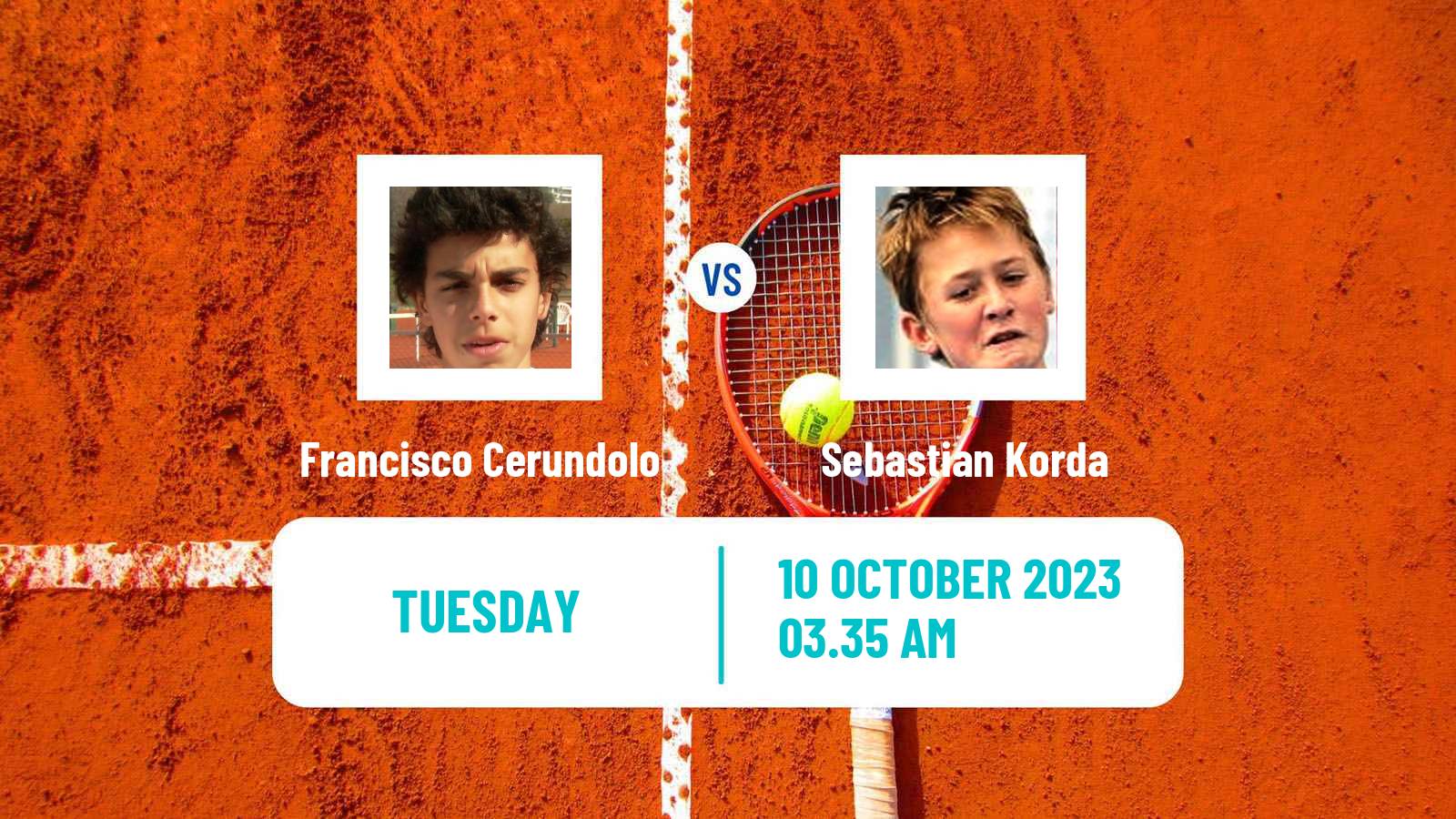 Tennis ATP Shanghai Francisco Cerundolo - Sebastian Korda