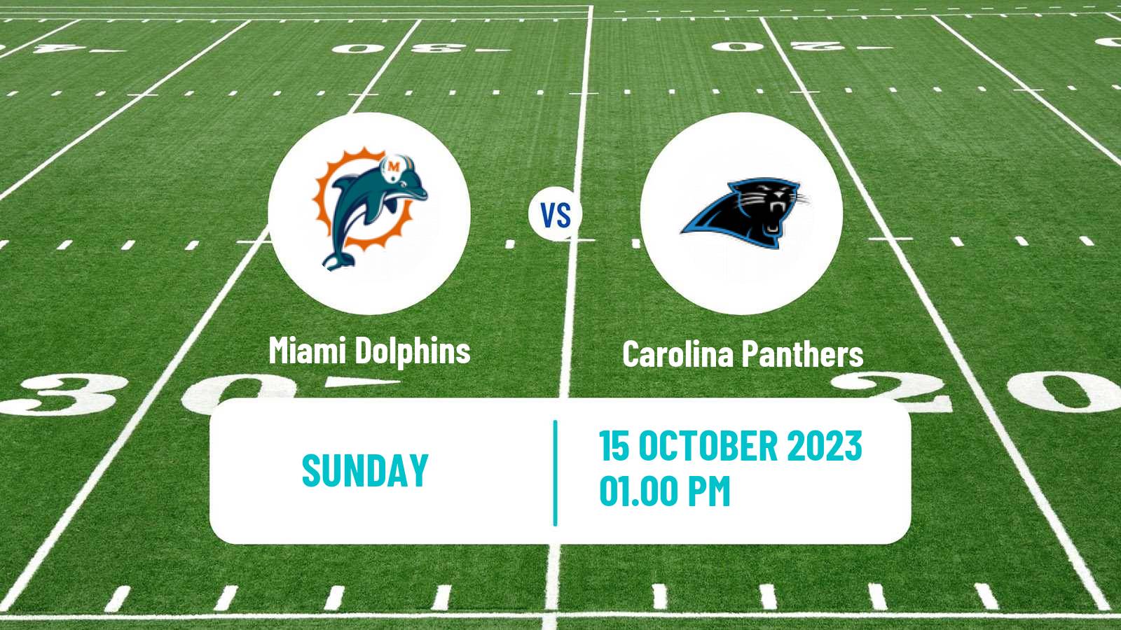 American football NFL Miami Dolphins - Carolina Panthers