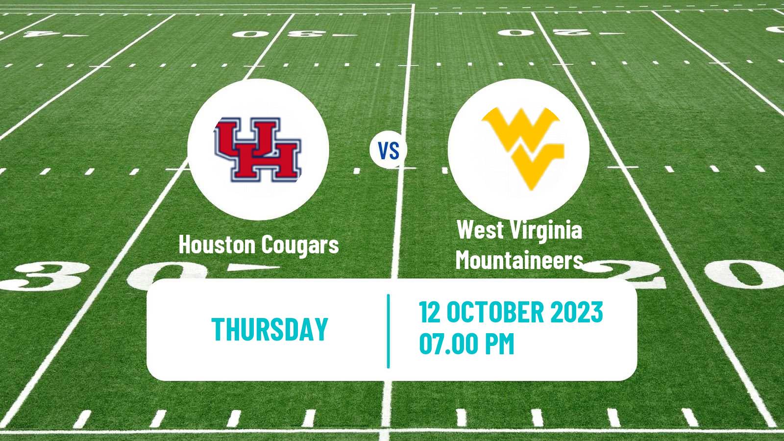 American football NCAA College Football Houston Cougars - West Virginia Mountaineers